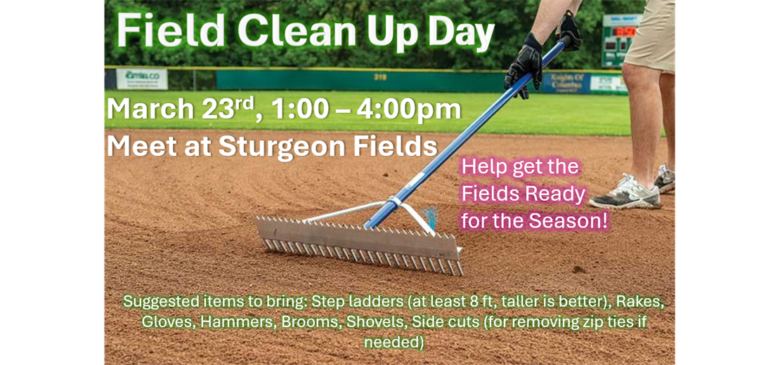 Volunteers Needed:  Spring Field Clean Up Day